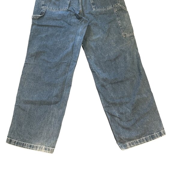 G.H. Bass Carpenter Jeans Reinforced Knee Hammer Loop Dark Wash Mens 34x32 - Picture 15 of 16